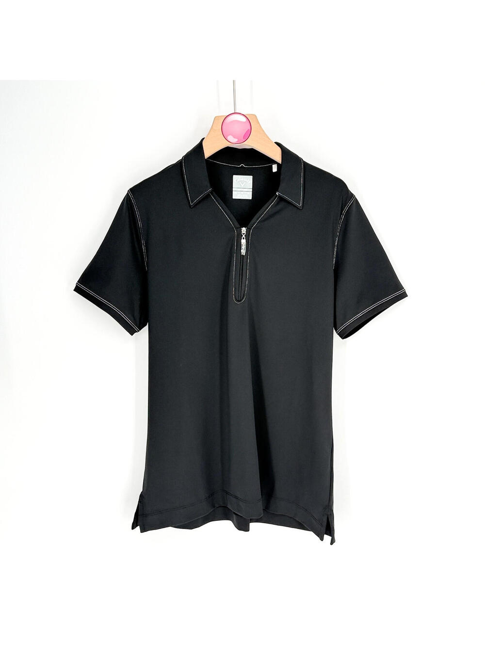 Callaway Opti Dri Golf Polo Shirt 1/4 Zip Cooling Performance Black Women's M